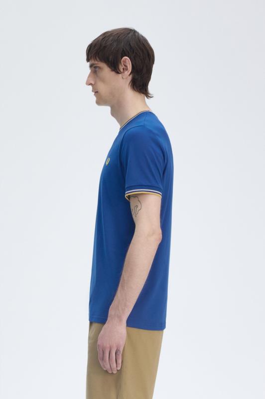 Camiseta con ribete con dos franjas PARA HOMBRE FRED PERRY