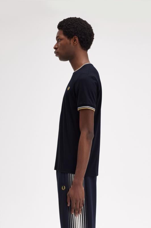 Camiseta con ribete con dos franjas PARA HOMBRE FRED PERRY