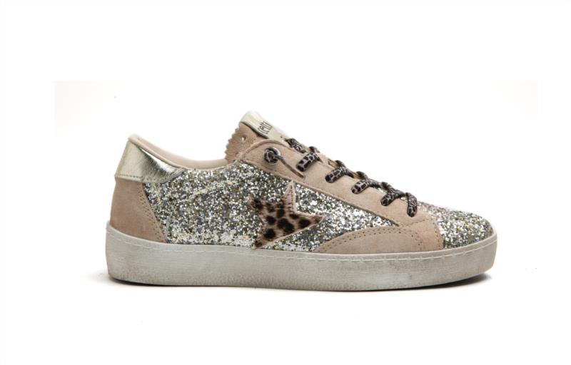 Deportiva Para Mujer CETTI GLITER CHAMPAGNE
