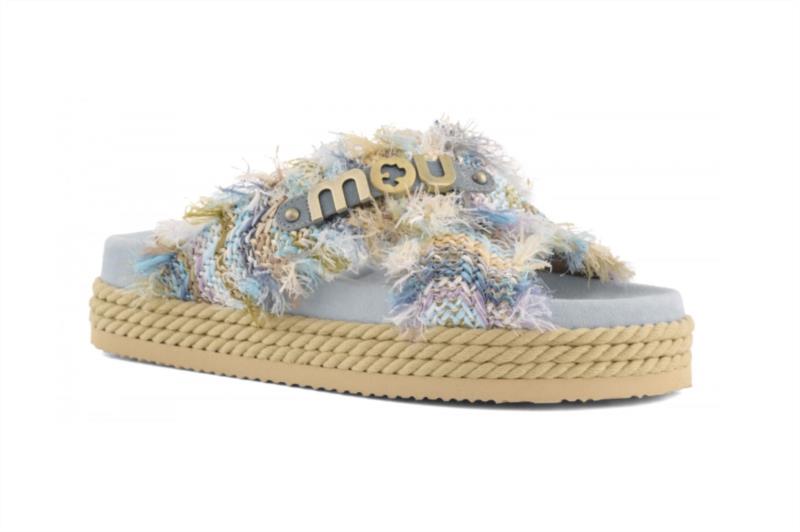 SANDALIA DE RAFIA CON CUERDA CRUZADA