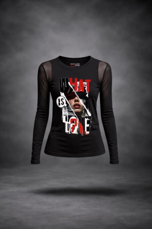 Camiseta de mujer LaSaL WHAT IS LOVE negro