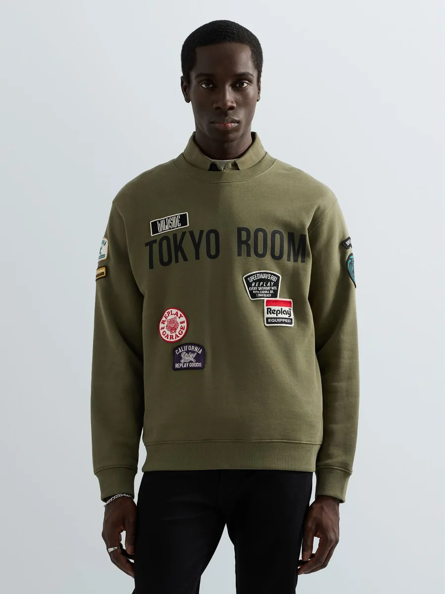 SUDADERA DE ALGODÓN CON PARCHES