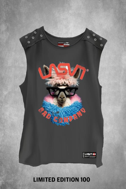 CAMISETA DE MUJER LASAL BAD PINK negro desgastado