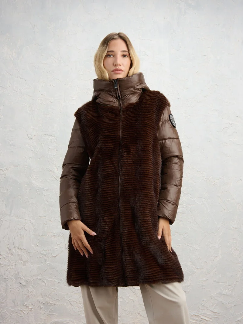 CHAQUETA LARGA  BLAUER ASPEN BROWN