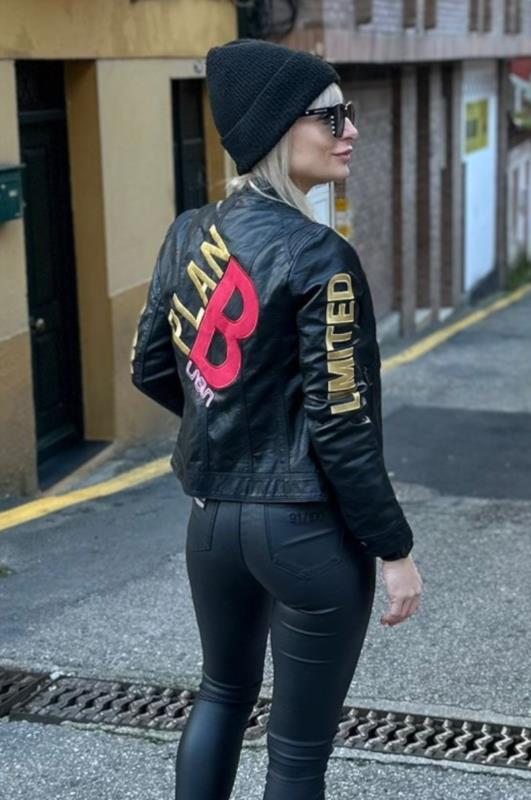 Cazadora ecopiel de mujer LaSaL PLAN B negro