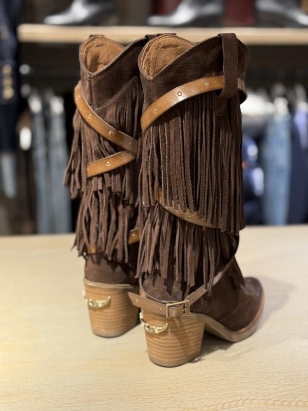 Bota Para Mujer Nemonic KANSAS WESTERN Ante Marron