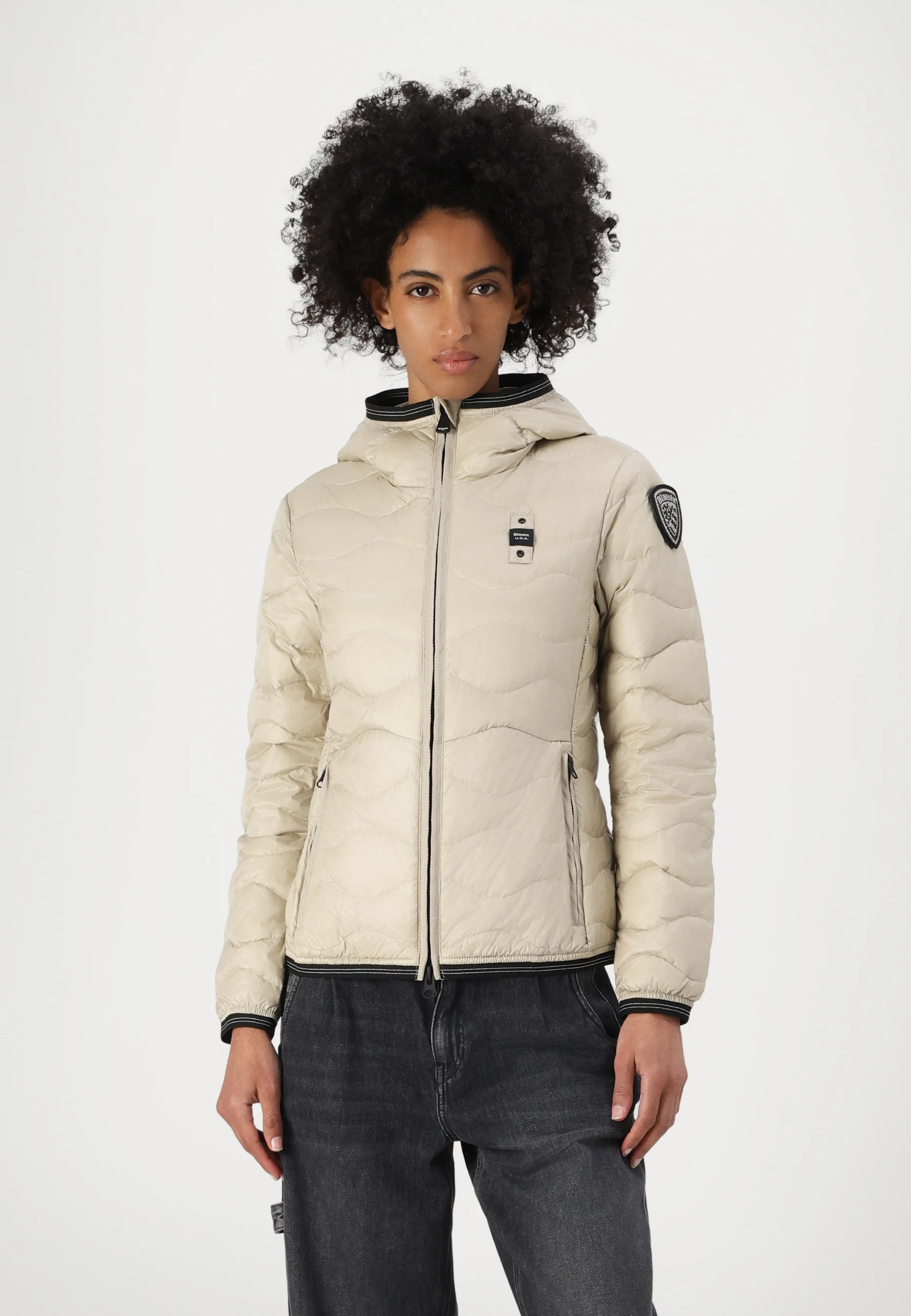 CHAQUETA BLAUER DE PLUMAS WAVE CAMELIA BEIG