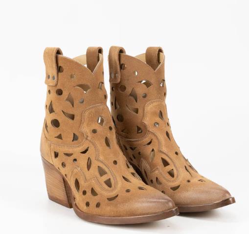 Botines de ante Janelle TABACCO