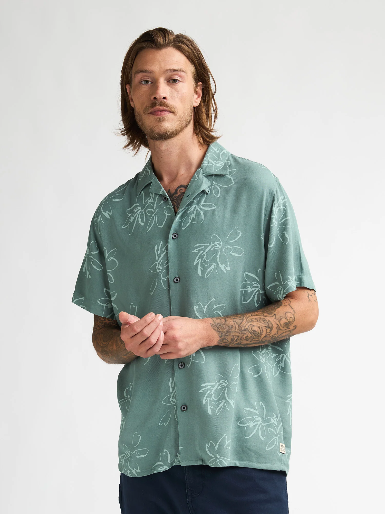 Camisa con estampado integral Orion Oil Green