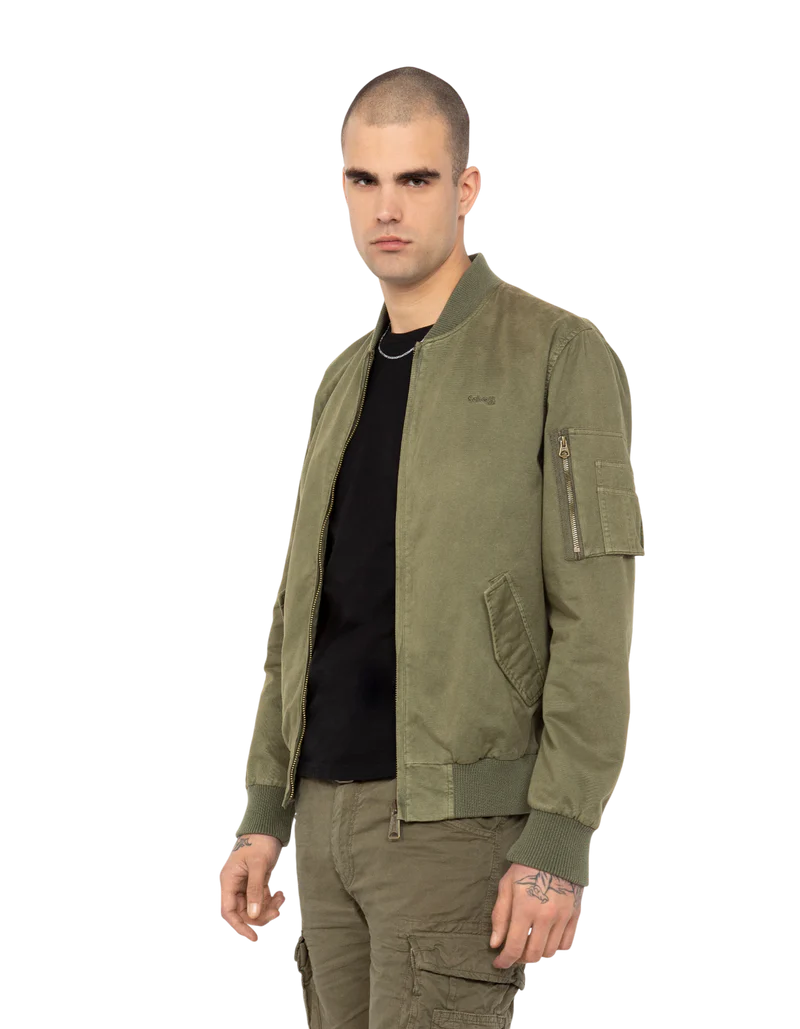 Chaqueta bomber SCHOTT MA-1 color caqui, algodón lavado