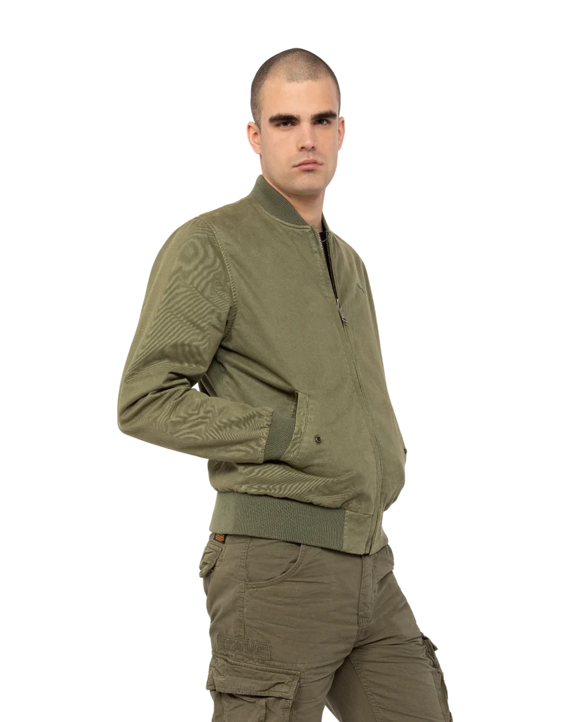 Chaqueta bomber SCHOTT MA-1 color caqui, algodón lavado
