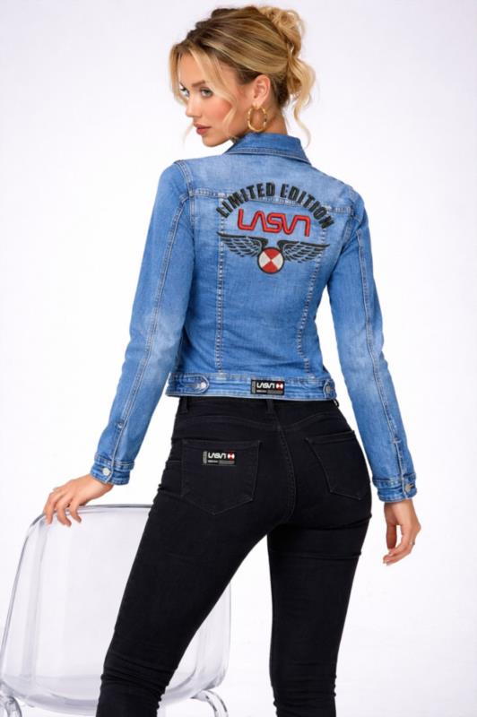 Cazadora demin de mujer LaSaL FLY azul medio