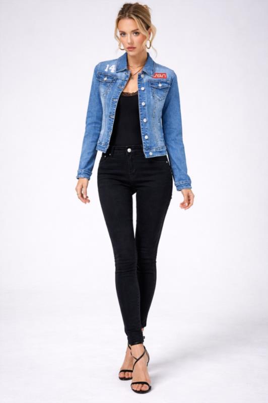 Cazadora demin de mujer LaSaL FLY azul medio