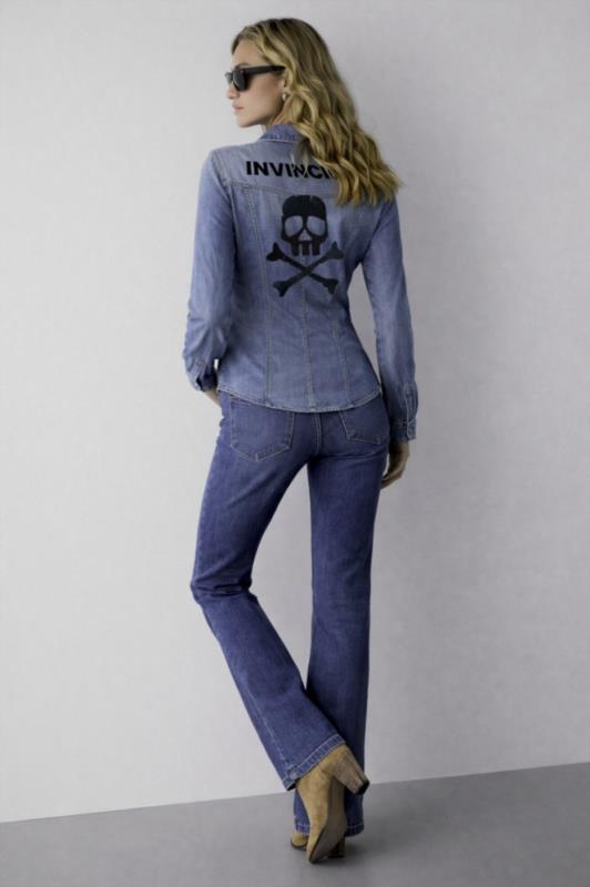 Camisa denim de mujer LaSaL INVINCIBLE azul medio