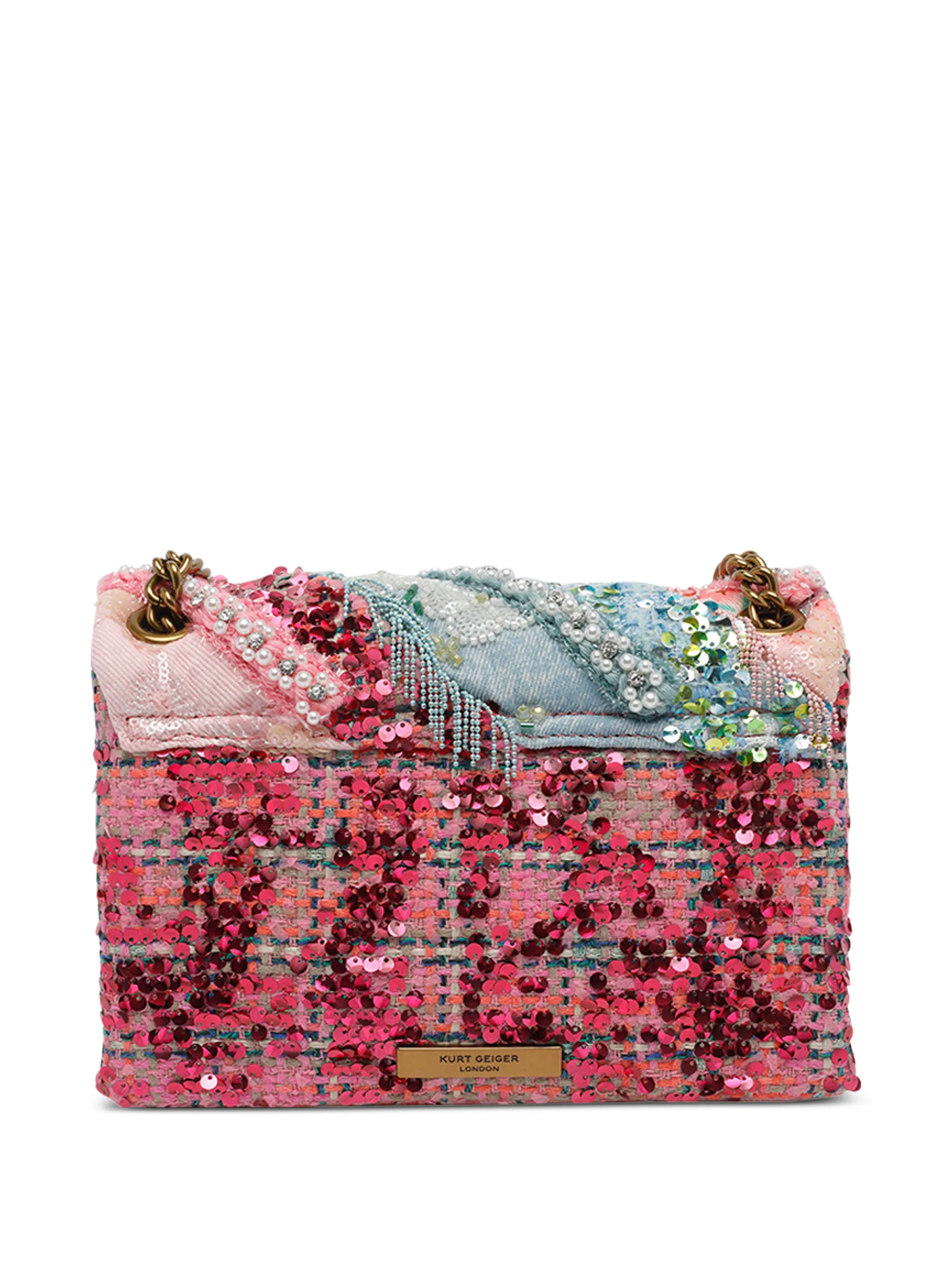  Bolso Kurt Geiger London Kensington Fringes blue/pal