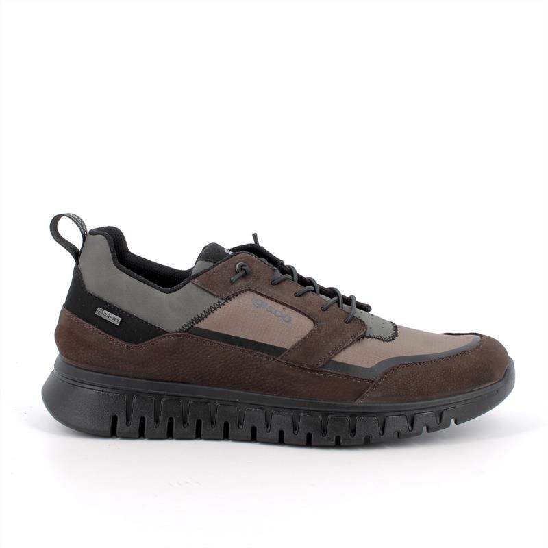 Zapato deportivo con GORE-TEX® para hombre marron y beige con cordones