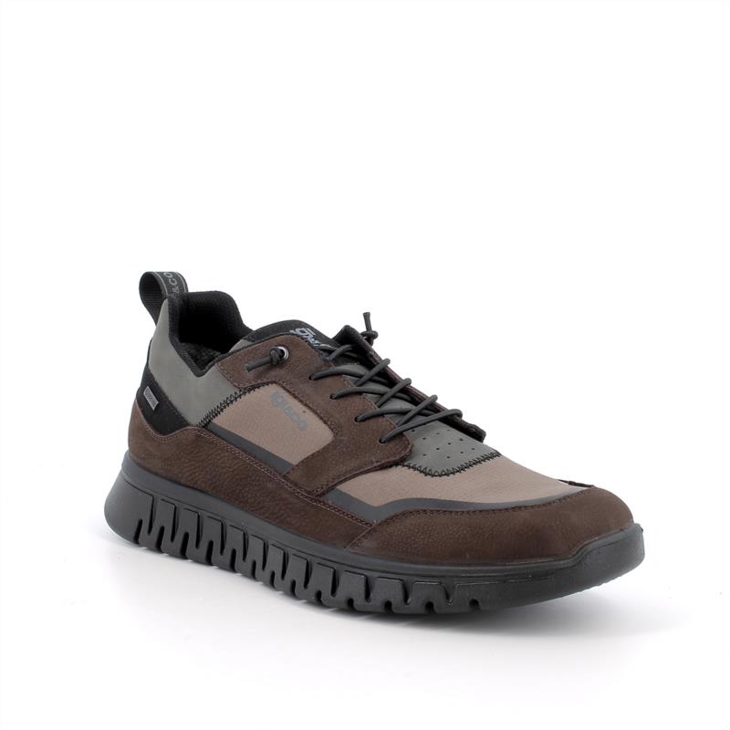 Zapato deportivo con GORE-TEX® para hombre marron y beige con cordones