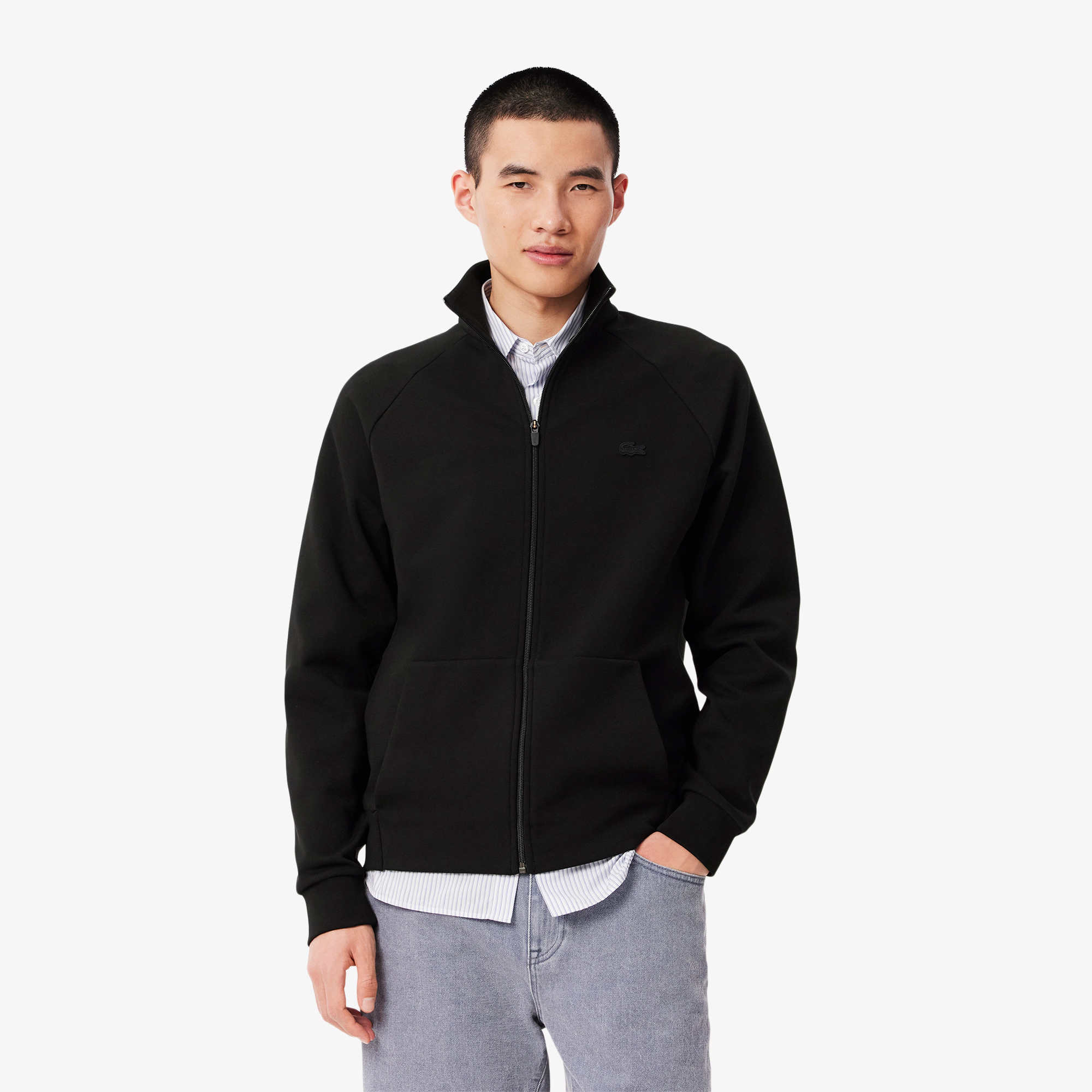 Sudadera con cremallera de punto jersey de doble cara LACOSTE