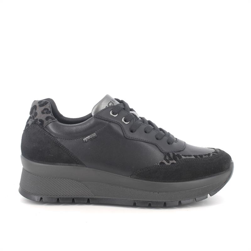 Zapatillas deportivas GORE-TEX® con cuña para mujer negro con cordones