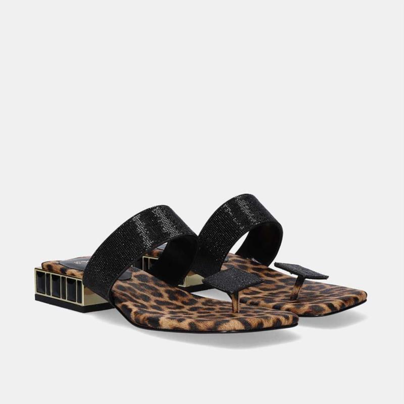 SANDALIA PLANA SUMMER-272 STRASS LEOPARD