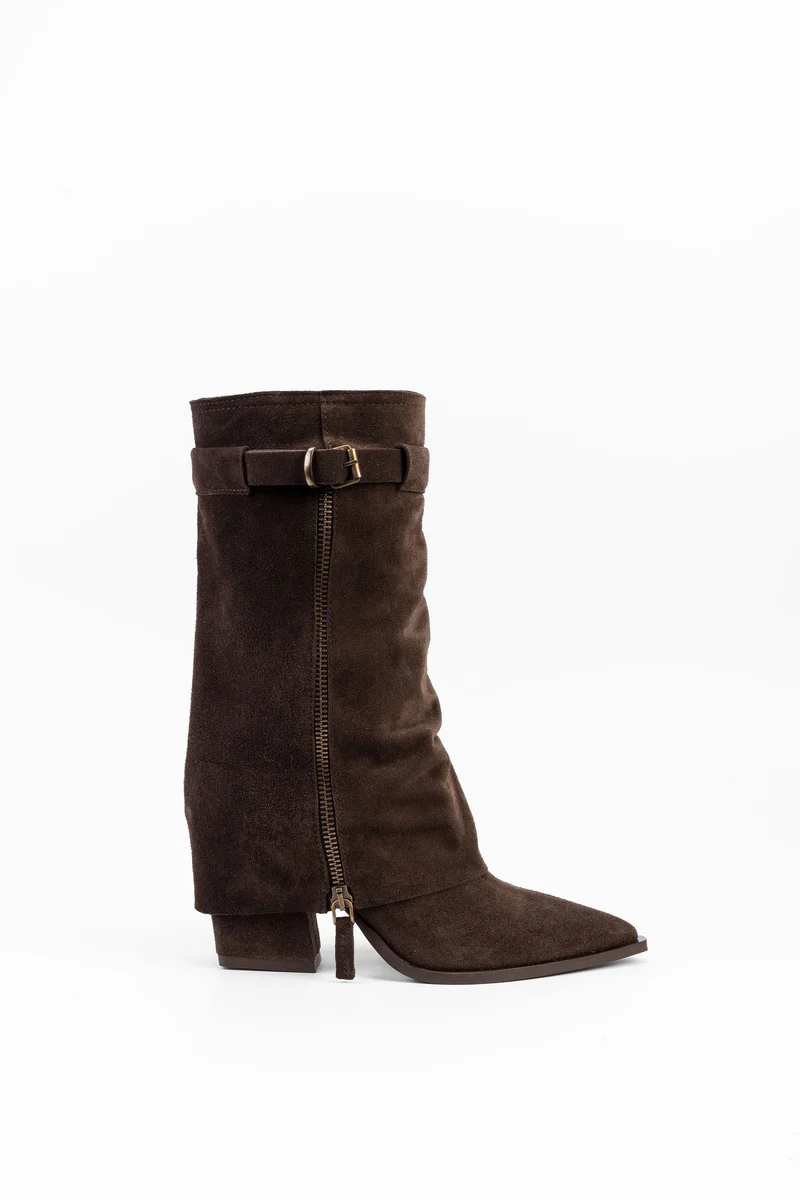 BOTIN STIVALETTO CAMOSCIO CASTAGNA