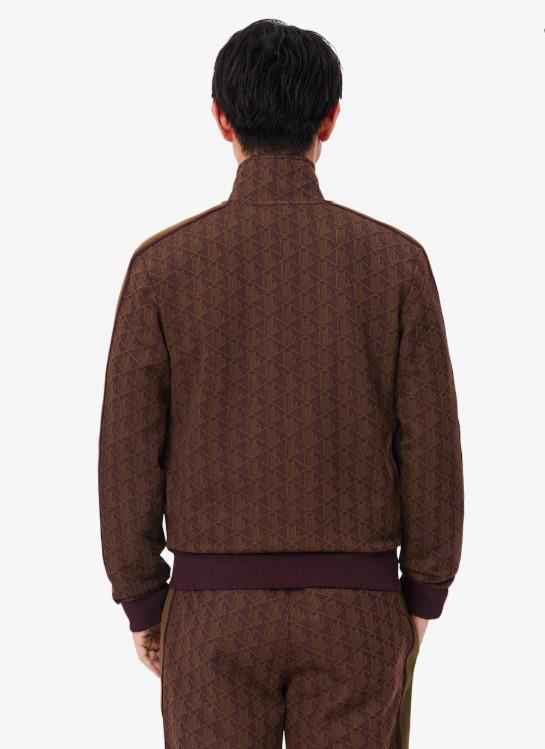 Chaqueta de chándal con cremallera de jacquard Paris BROWN