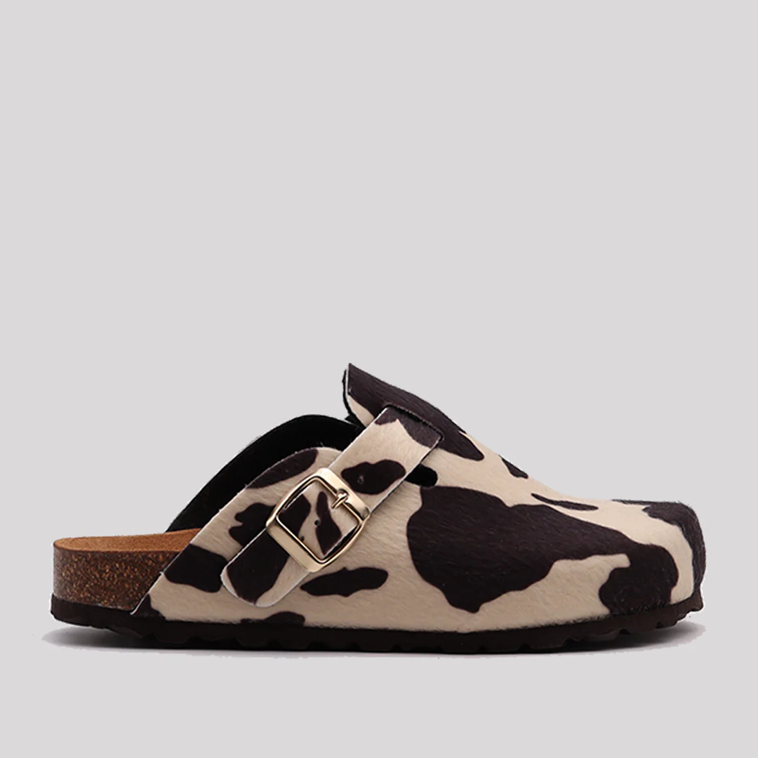 ZUECO MUJER SERRAJE PRINT VACA