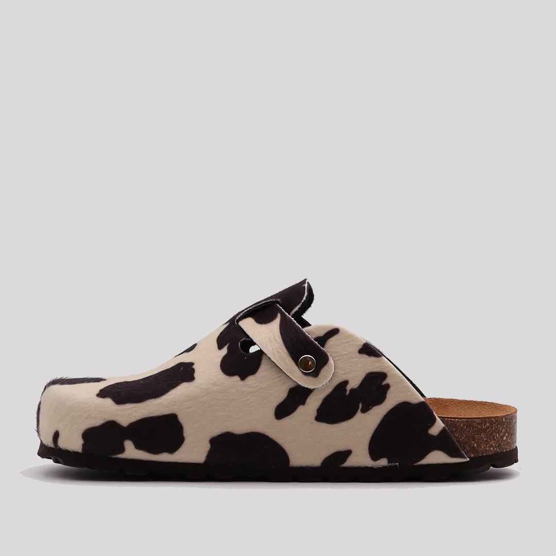 ZUECO MUJER SERRAJE PRINT VACA