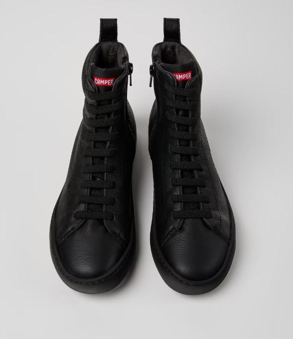 Peu Touring Botines de piel negros para mujer.