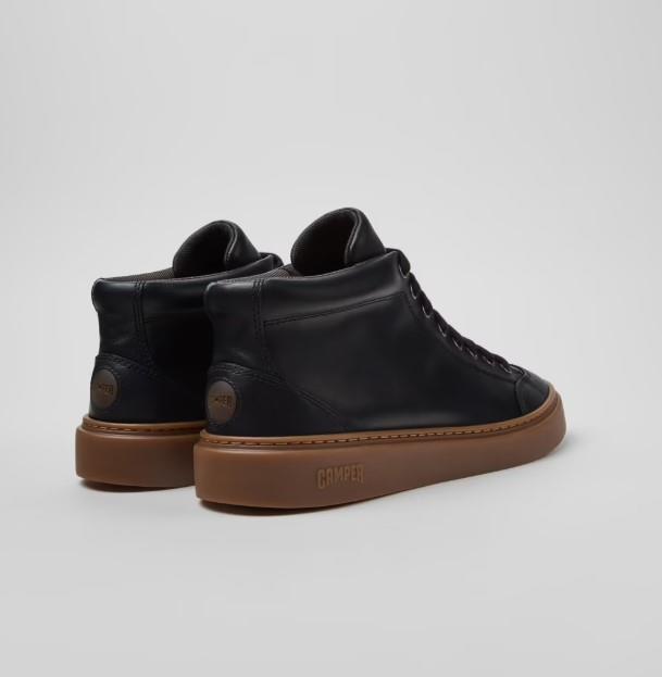 Runner Twentyfive Zapatillas de piel negras para hombre.