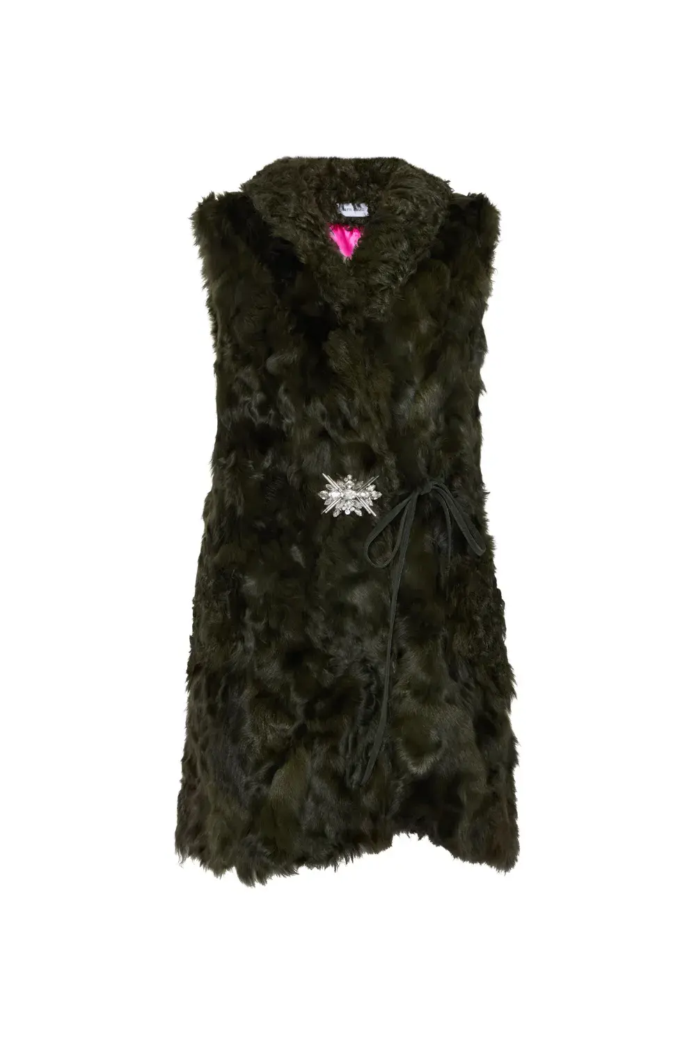 Chaleco cruzado lazada estilo batín con detalle joya