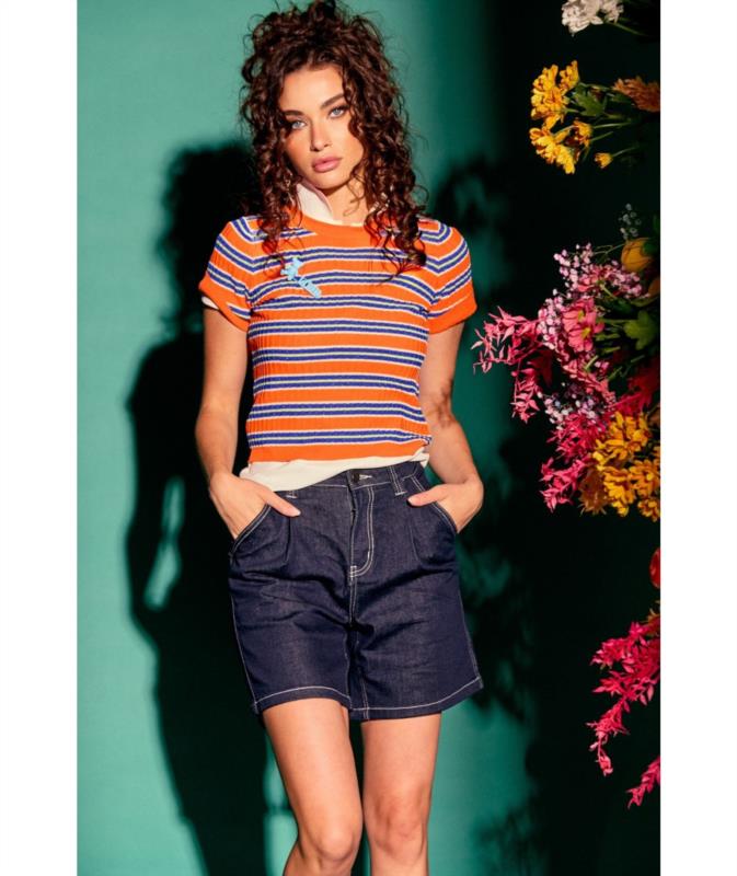 JERSEY LUREX MULTI NARANJA/AZUL LE CRUEL