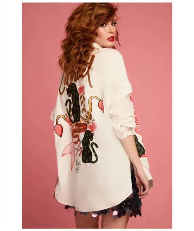 CAMISA BLANCA PANTERAS ESPALDA LE CRUEL