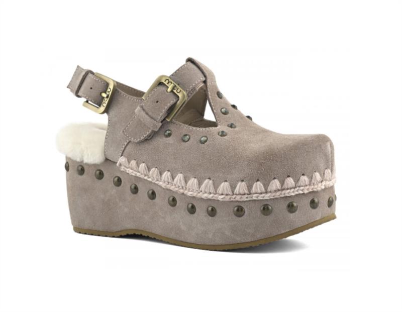 ZUECO MOU SUEDE CLOG WITH STONES GOAT