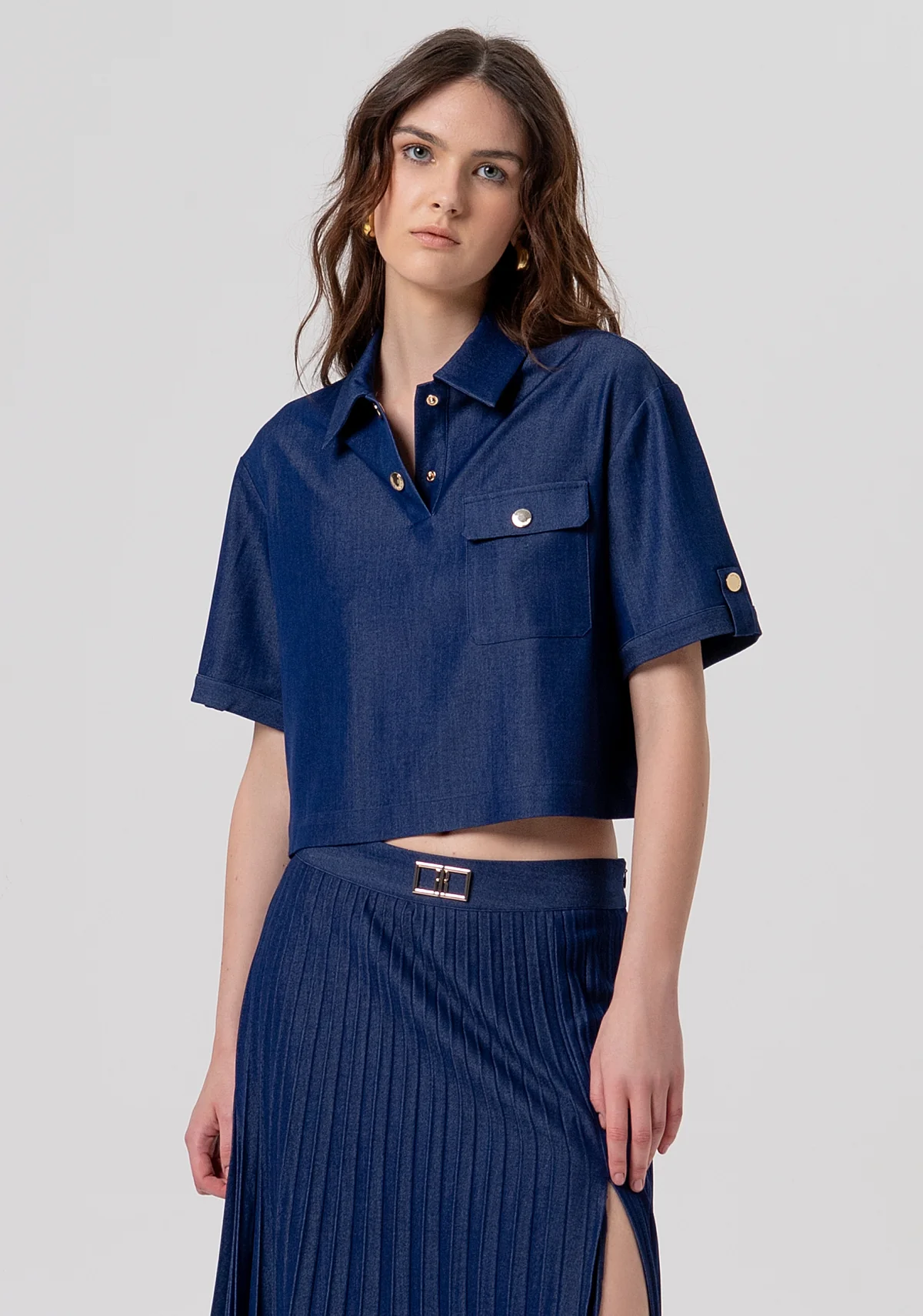 Polo Fracomina DENIM POLO BLOUSE