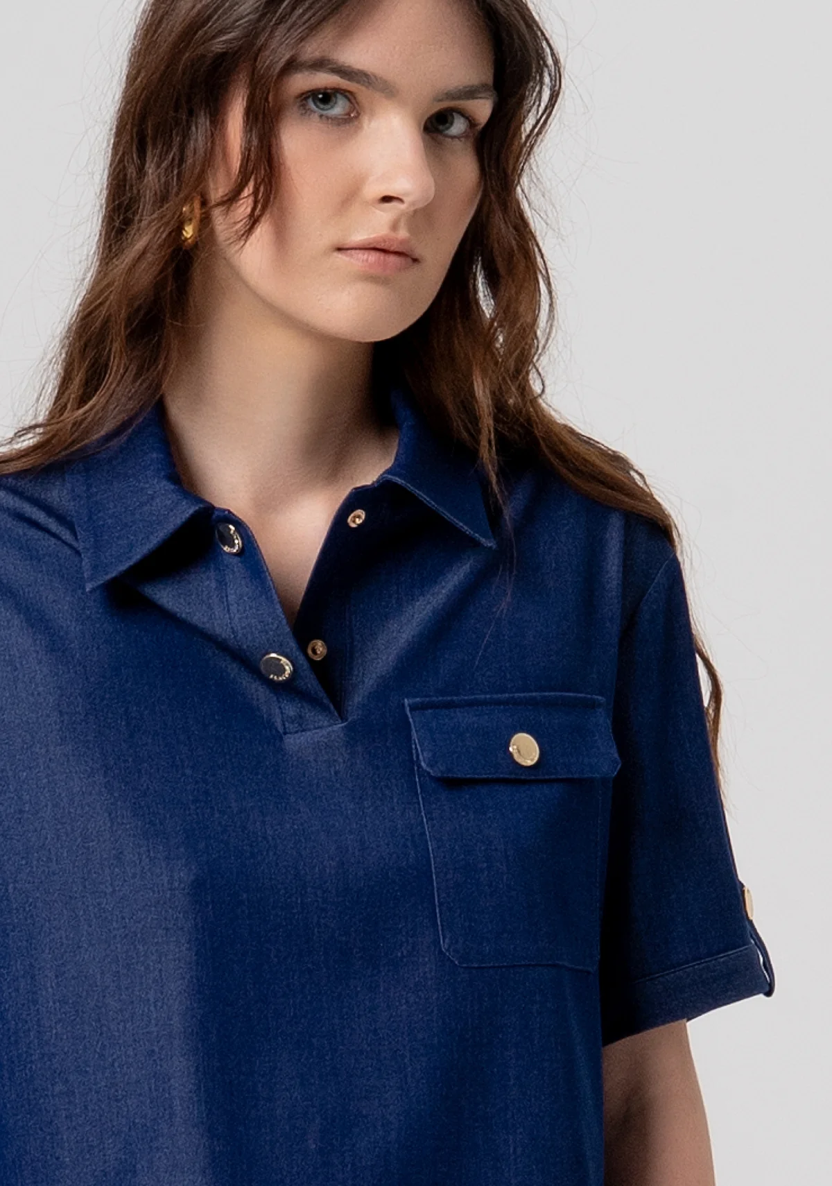 Polo Fracomina DENIM POLO BLOUSE