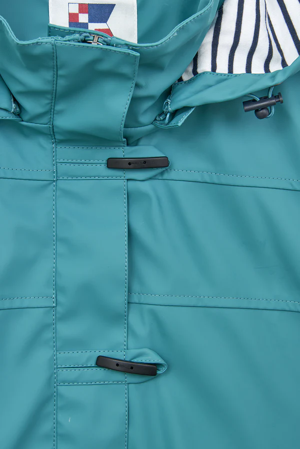 Chubasquero impermeable clásico con forro a rayas VERDE CLARO