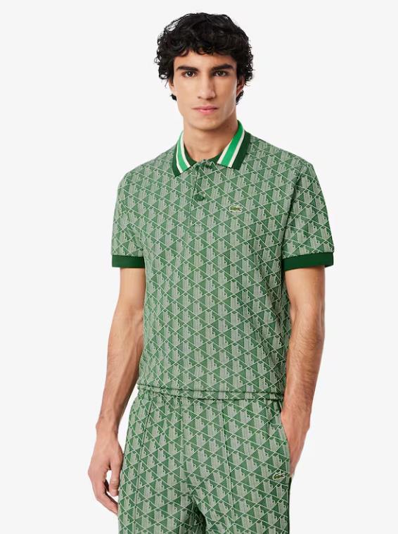 Polo LACOSTE de jacquard de corte clásico con monograma