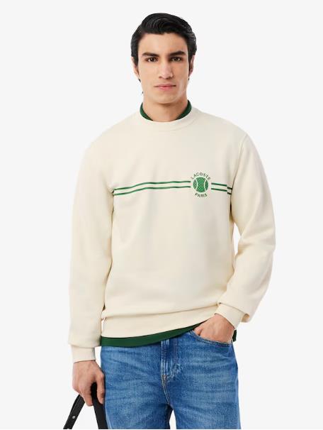 Sudadera LACOSTE de felpa con estampado de tenis