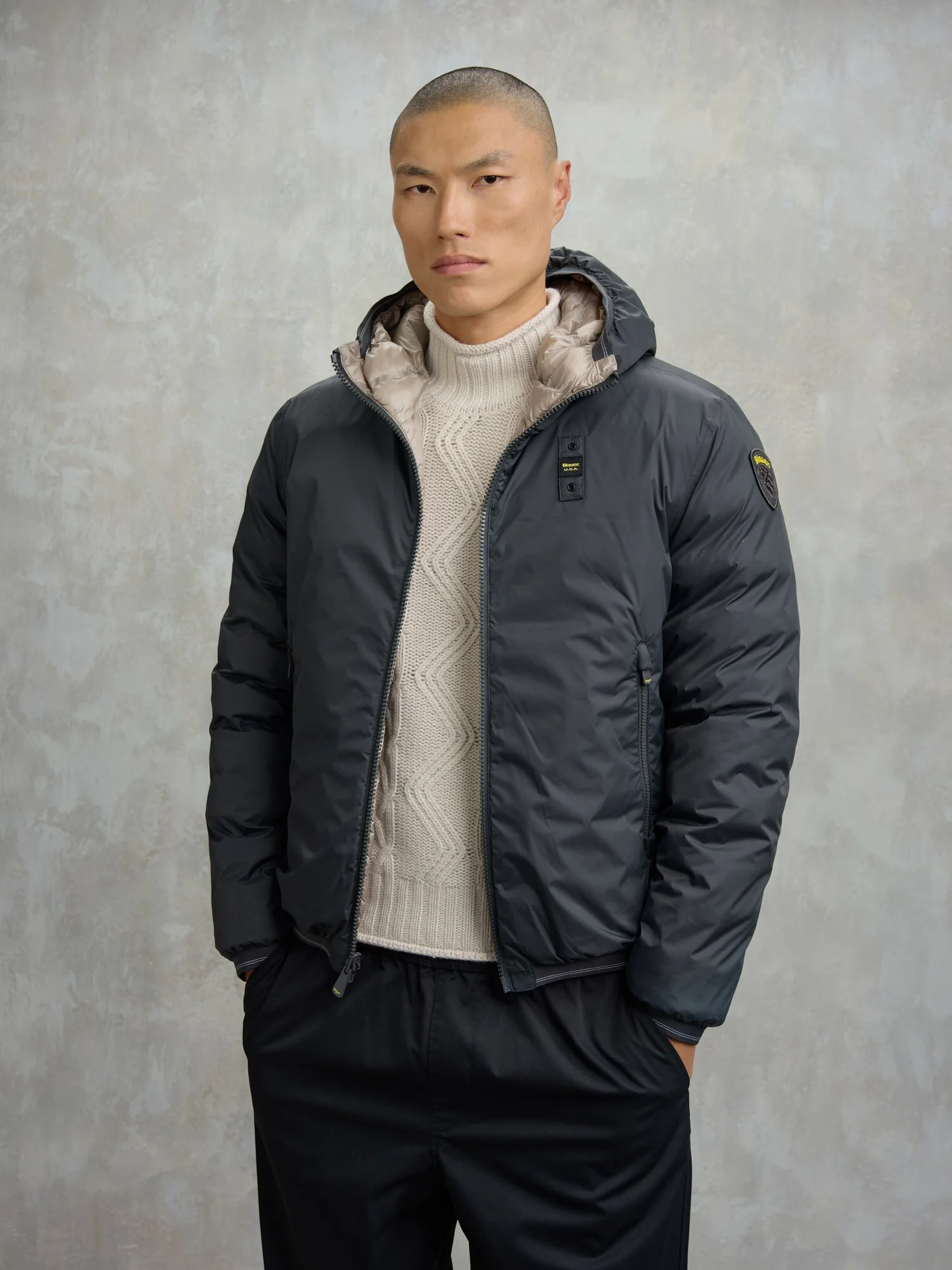 PLUMÍFERO REVERSIBLE BLAUER HOMBRE RELLENO  DONALD GRIS OSCURO