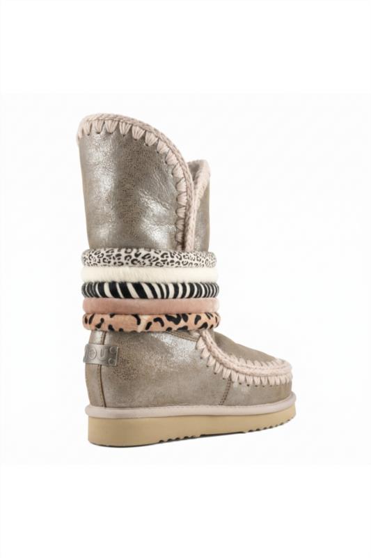 BOTA MOU NEW ESKIMO INNER WEDGE TALL BUCKLE STONE METALLIC