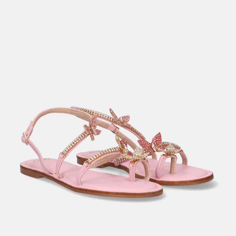 SANDALIA PLANA EXÉ ANGELINA-126 STRASS PINK
