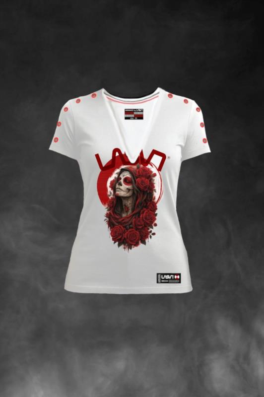 Camiseta de mujer LaSaL FLOWERS blanco