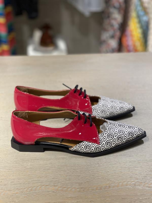 Zapato Mujer NEMONIC  Trival Negro/Rojo