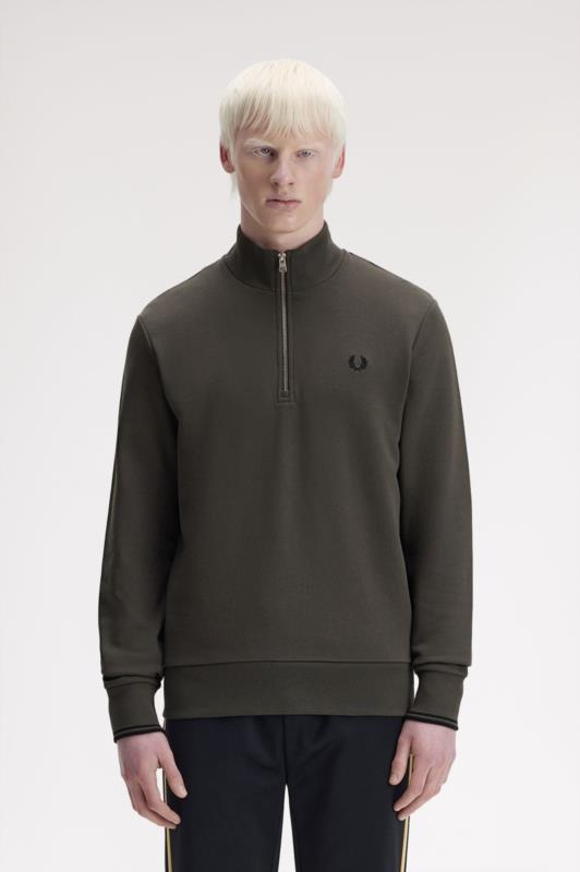 Sudadera Con Media Cremallera FRED PERRY GREEN