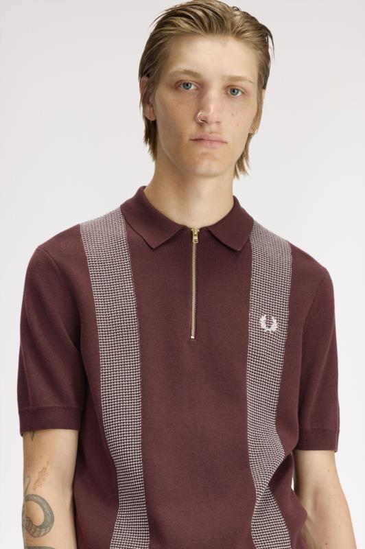 POLO de Punto FRED PERRY con detalle burdeos