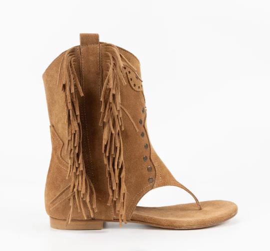 Sandalia Boho de ante Cuero