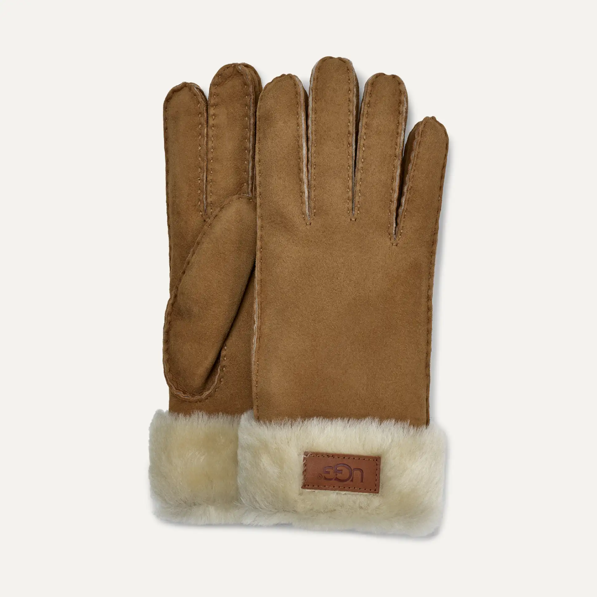 Mujer Guantes Turn Cuff CHESTNUT