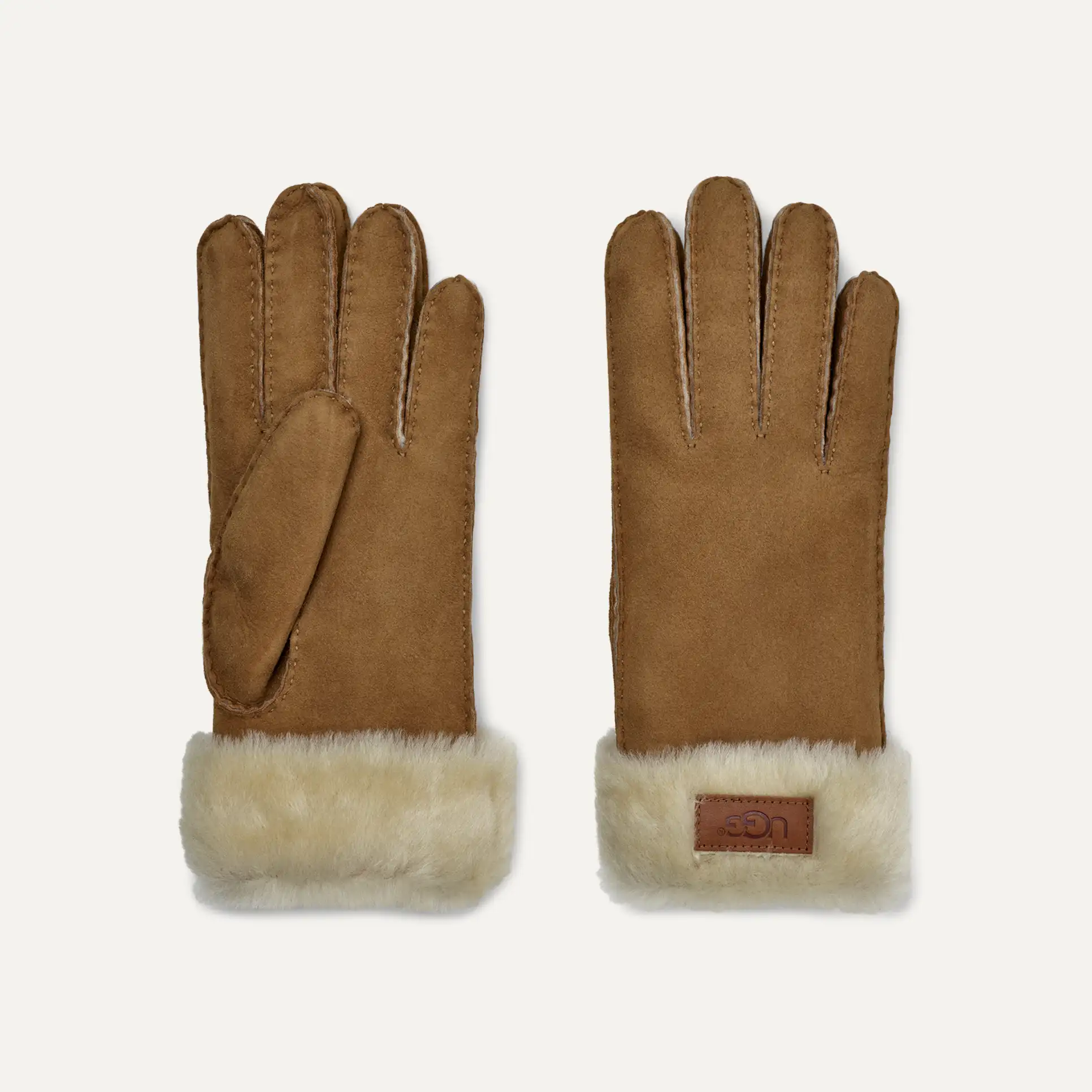 Mujer Guantes Turn Cuff CHESTNUT