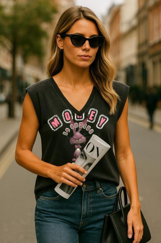Camiseta de mujer LaSaL MONE Y negro 